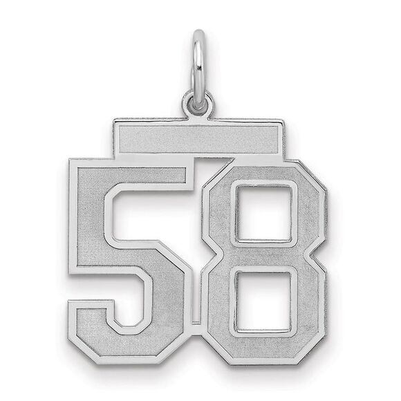 Sterling Silver Jersey Collection Medium Number 58 Pendant